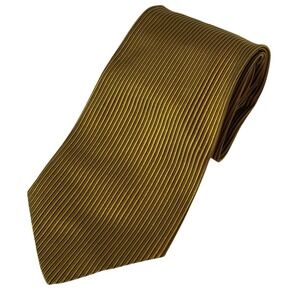 Emilio Romano Gold Black Ribbed Silk Tie Handmade in Italy Mens Necktie‎ Luxury